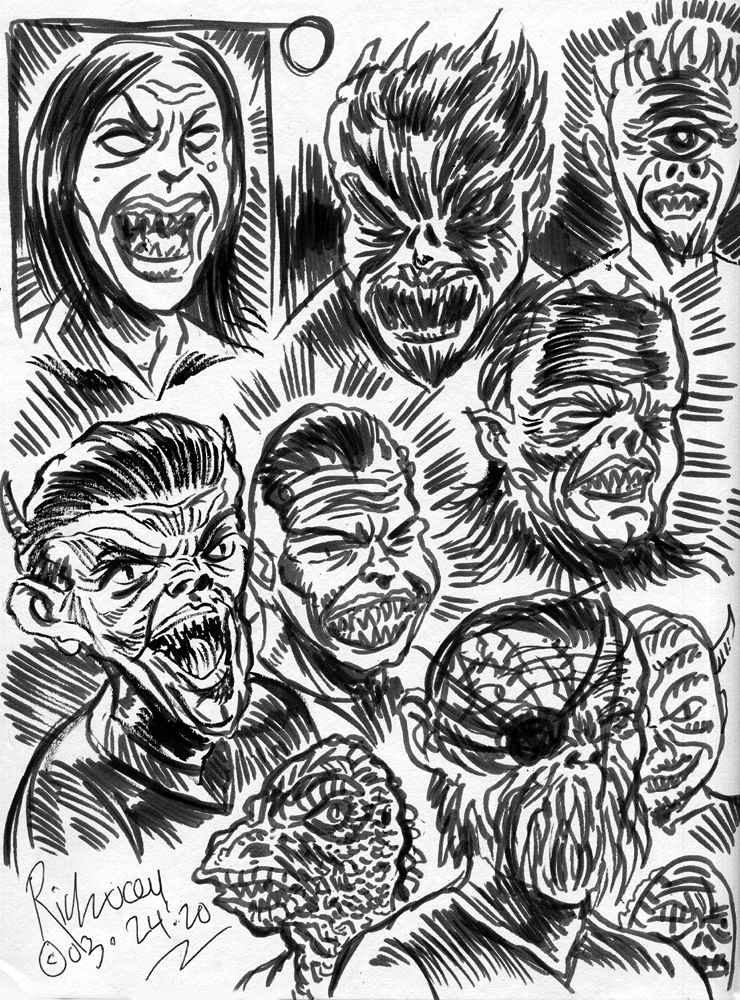 Thedocbot's tweet photo. #TerrorTuesday the #monster #sketchbook addition from the #past! Chills! #draw365 #monstersketches #drawrick #creaturedesigns #create #inksketches #drawring #draw #horror #HorrorCommunity #HorrorFamily #monsterhorror #HorrorArt https://t.co/EoRoPIiM2q