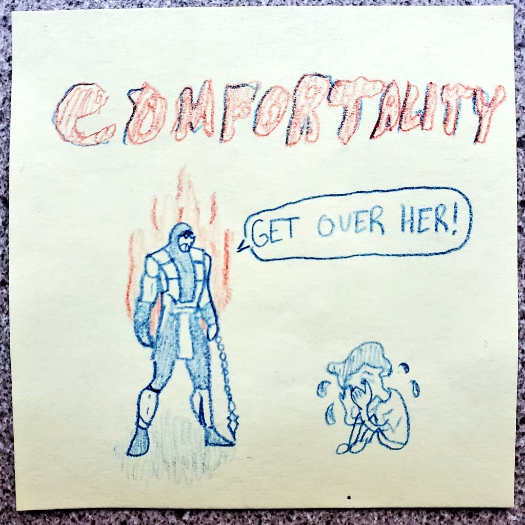 DanielMiesbauer's tweet photo. I've been making sticky note memes for my officemate and hiding them around the office; after a couple months, here are some of my favorites https://t.co/UF83B4YtRu