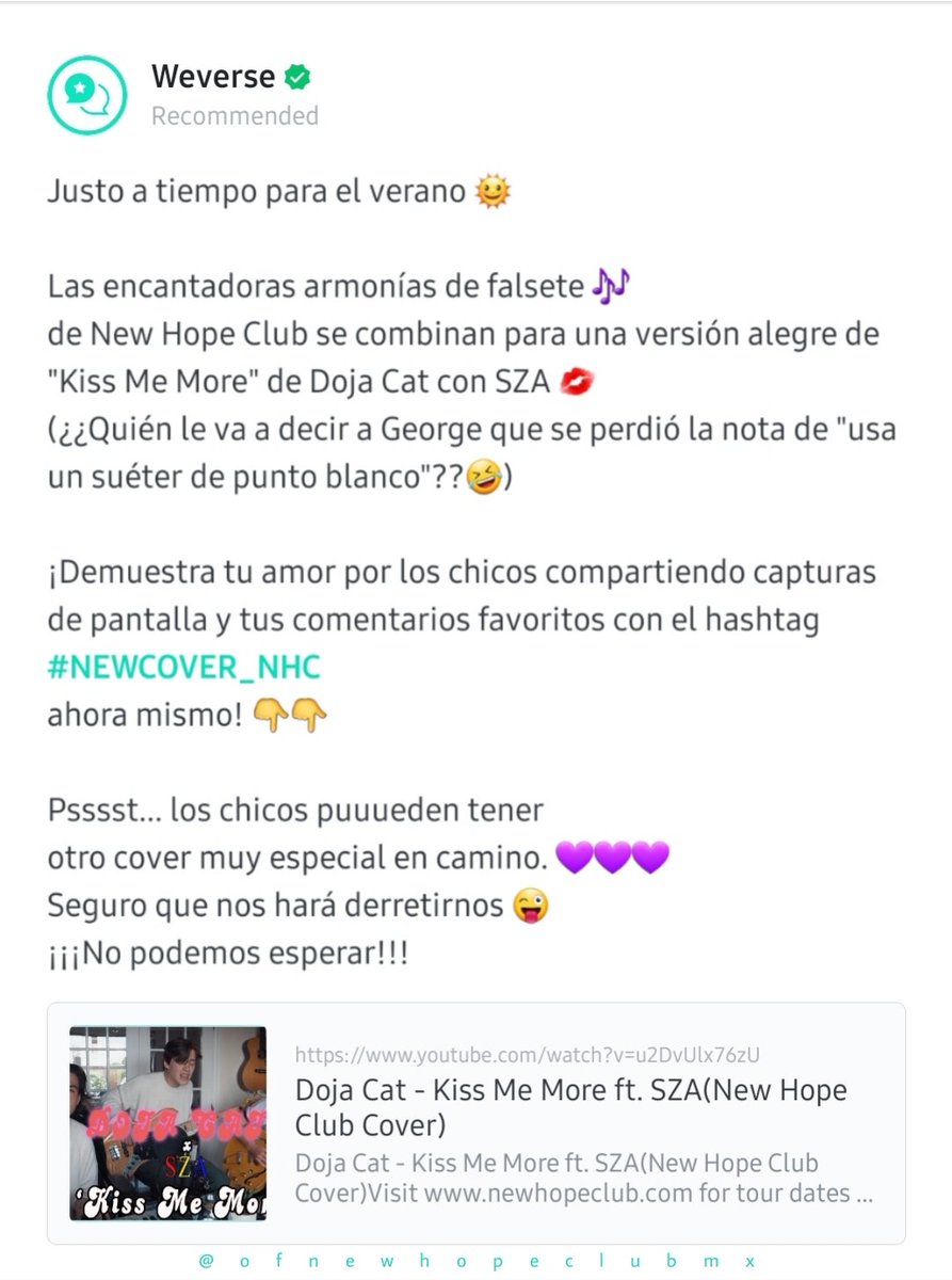 OfNewHopeClubMx's tweet photo. Fuente: @weverseofficial (comunidad de @NewHopeClub ) https://t.co/jq1zcBsnqu
