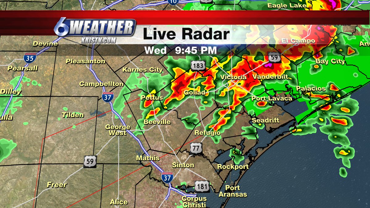 From Dale Nelson: Severe thunderstorms are moving northeast at 30 mph out of northern Bee and Live Oak counties. The weather should quiet down until after daybreak. #CCWX