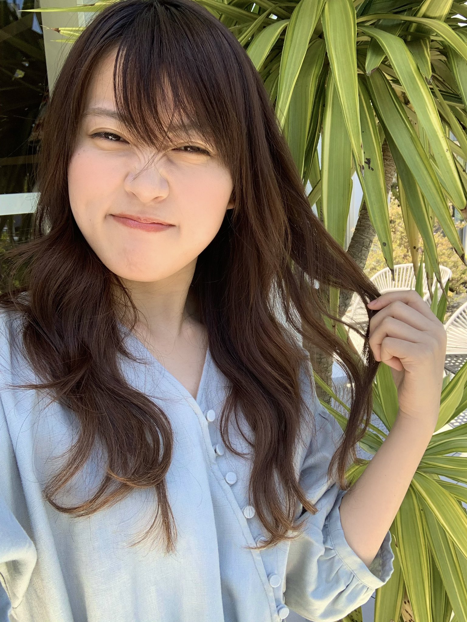 岡部 麟 ナノユニバースさんのお洋服 かわいい っていいながら顔のアップ多めなのですが 写真選べなかったからみんな載せちゃう こんなシンプルなワンピースも良い ナチュラルメイクで合わせました イメチェン48の企画 T Co