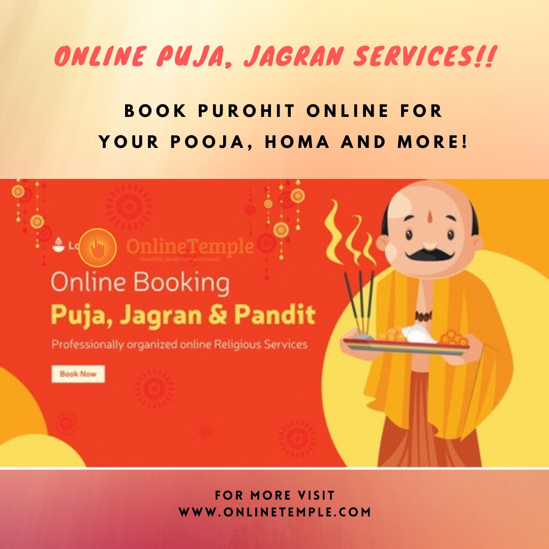 Onlinetemple.com is trusted name in India having a group of world renowned purohits and pandits who perform online pujas and yagnas for you. 

#onlinepoojabooking #onlinepoojaneeds #onlinepoojanbooking #onlinepoojastore #rituals