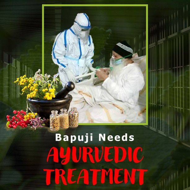 Sant Shri Asharamji Bapu needs ayurvedic treatment for His body because He has been taking only ayurvedic medicine since a very long time.
#Bapuji should be released immediately and given ayurvedic treatment as per His will.

We want Justice for Bapuji.
#AyurvedicTreatment4Bapuji