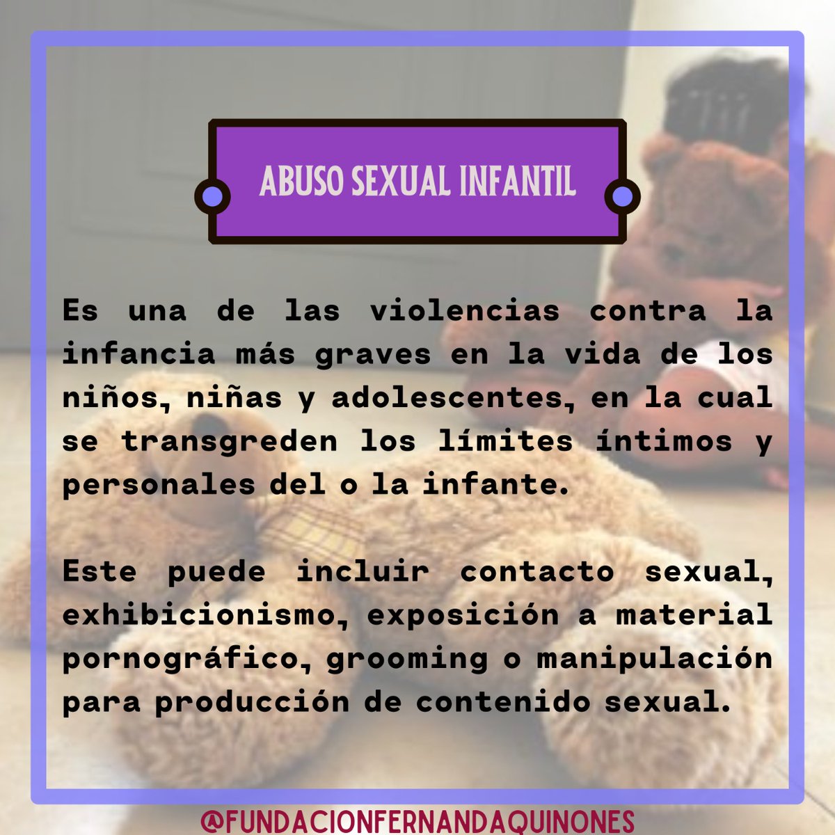ffq_cl's tweet photo. La protección de niños y niñas ante cualquier forma de violencia como abuso y explotación sexual, es un derecho consagrado en artículo 34 de la Convención sobre los Derechos del Niño. Si eres testigo de este tipo de delitos, por favor ¡Denuncia! ⚠️
#FFQ #InfanciaVulnerada #NoMás https://t.co/bJqMhMe2kJ