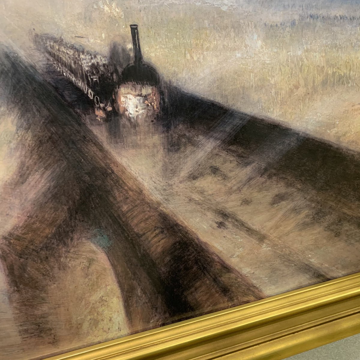 Otsukamuseum 雨の日が続いています ターナー の 雨 蒸気 速力 グレート ウェスタン鉄道 には 雨を勇ましく蹴散らしながら猛スピードで近づいて来る蒸気機関車が描かれています 機関車正面 実際には見えない位置にあるはずの燃え盛るボイラーの