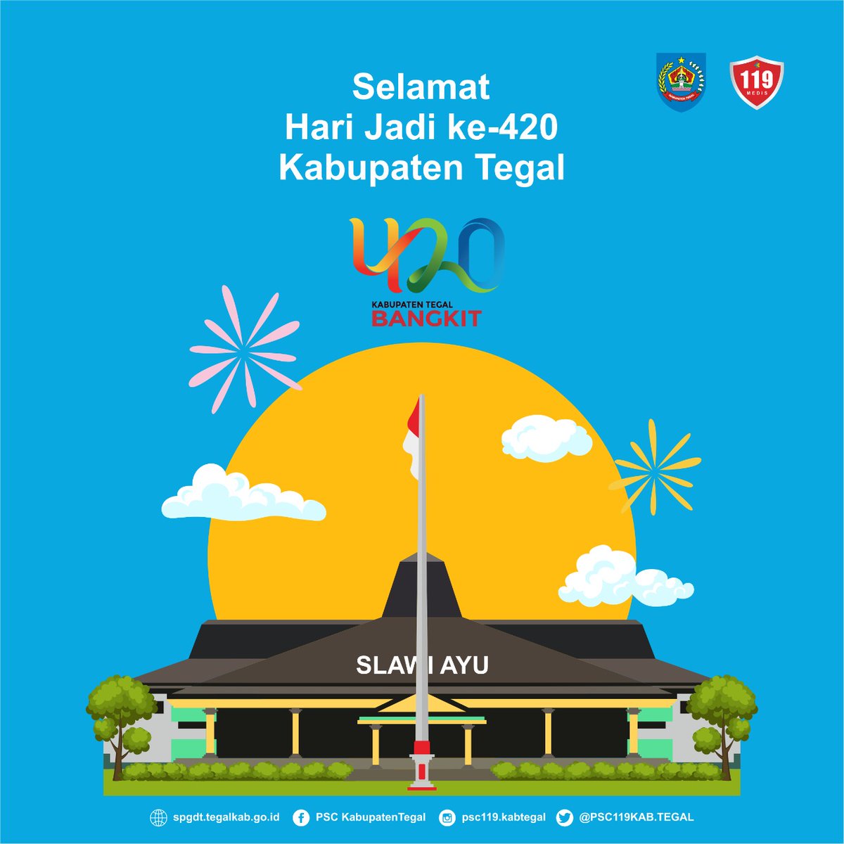 PSC119 KAB. TEGAL (@psc119kabtegal) on Twitter photo Selamat Hari Jadi Kabupaten Tegal ke-420
<a href="/umiazizah60/">Umi Azizah</a> <a href="/HumasTegalkab/">Humas Pemkab Tegal</a> <a href="/SabilillahArdie/">Old SA</a> <a href="/ArdieSedulur/">Sedulur UMI_ Ardie</a> <a href="/dinkestegalkab/">Dinkes Kab Tegal</a> Selamat Hari Jadi Kabupaten Tegal ke-420
<a href="/umiazizah60/">Umi Azizah</a> <a href="/HumasTegalkab/">Humas Pemkab Tegal</a> <a href="/SabilillahArdie/">Old SA</a> <a href="/ArdieSedulur/">Sedulur UMI_ Ardie</a> <a href="/dinkestegalkab/">Dinkes Kab Tegal</a>