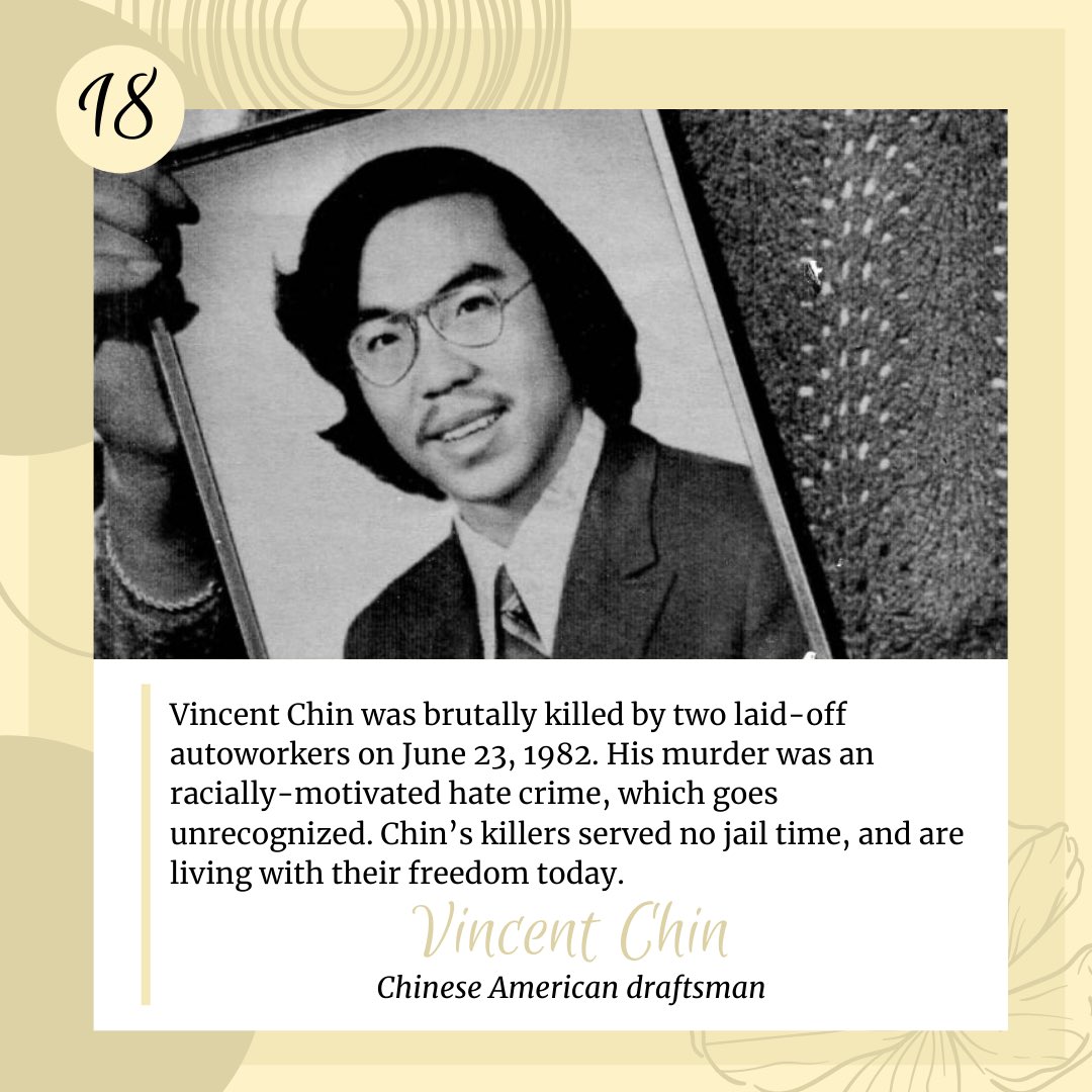 May 18: Today we are featuring Vincent Chin, a Chinese American Draftsman. Chin would have been 66 today. Vincent Chin’s story often goes untold, but his story fueled the wave of Asian American activism. #AAPIHM