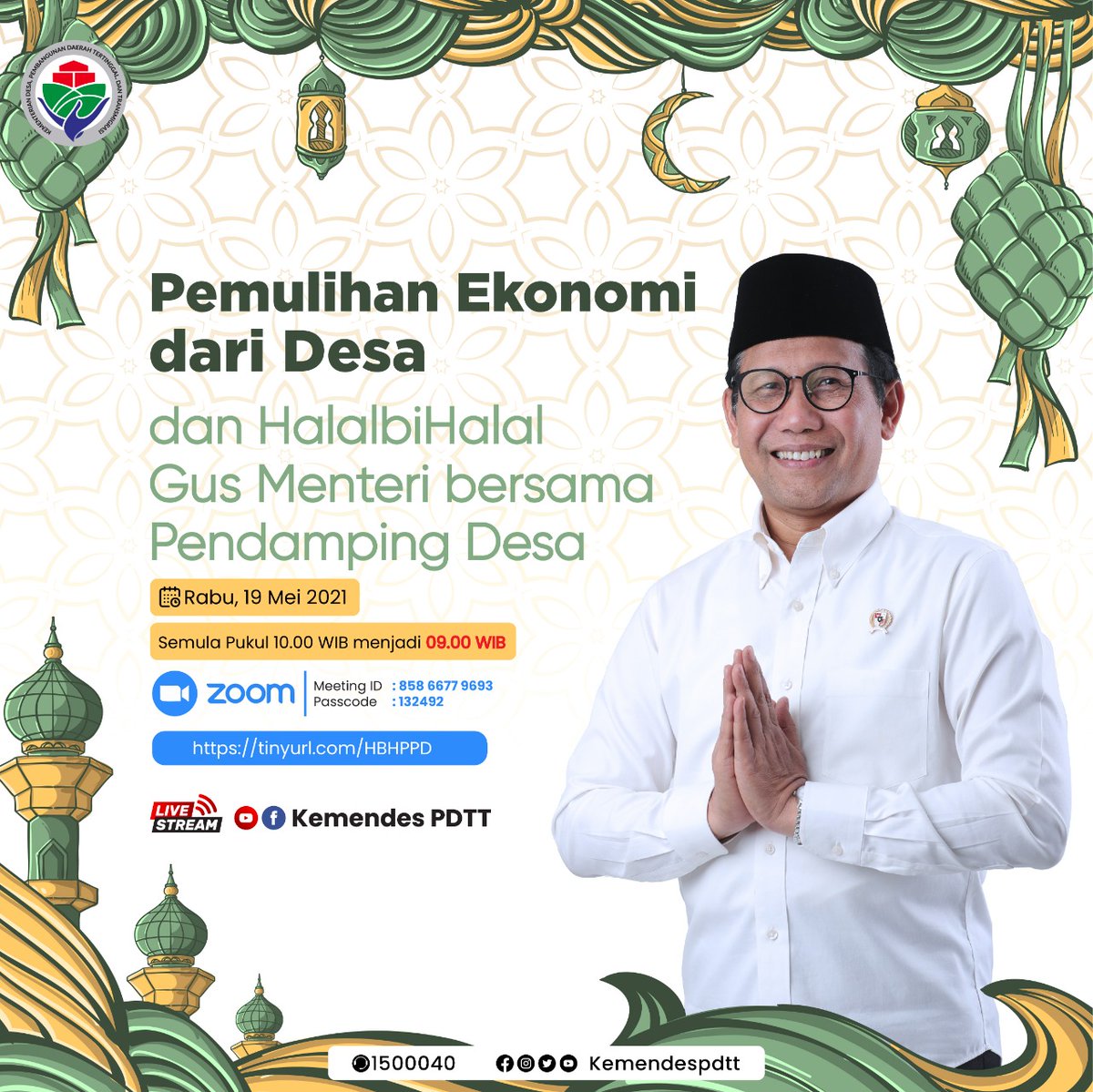 Halalbihalal Gus Menteri bersama Pendamping Desa se Indonesia.
#PendampingDesa 
<a href="/jokowi/">Joko Widodo</a> 
<a href="/halimiskandarnu/">ABDUL HALIM ISKANDAR</a> 
@kemendespdtt 
<a href="/ditjenpdp/">Ditjen PDP Kemendes PDT</a> 
<a href="/malik_haramain/">malikharamain</a>
<a href="/imansyukri/">Iman Sukri</a> 
<a href="/taufikmadjid71/">IG : taufik.madjid</a> 
@yusradaridesa
<a href="/azzameldzikrie/">#SantriIndonesia</a>
<a href="/tppkemendes/">TPP KEMENDES</a> 
<a href="/berandadesaID/">#KangenDesa</a> 
<a href="/P3MDKalteng/">P3MD PROV KALTENG</a>