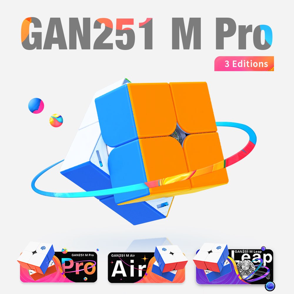 gancube's tweet image. GAN251 M Pro Launch Giveaway 

GAN251 M Pro for sell in GANCUBE SHOP today!
Air, Pro and Leap.
The magnetic new era is ready for you to try.

Like &amp;amp; share this post, leave your comment in below to join this event. 
1 lucky star will be chosen to win a GAN251 M Pro for free.