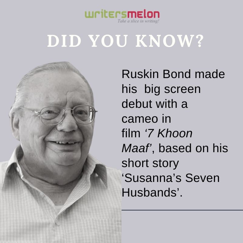 Happy birthday to our favourite author Ruskin Bond ! May you live long and write more.  