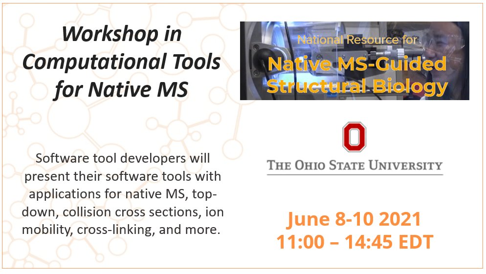 Protein Metrics (@proteinmetrics) on Twitter photo Looking forward to the Workshop in Computational Tools for Native MS on June 8-10. <a href="/NativeMassSpec/">Native MS-Guided Structural Biology Center</a>
Our very own Marshall Bern and Grace Zdeblick will be presenting - register here u.osu.edu/nativems Looking forward to the Workshop in Computational Tools for Native MS on June 8-10. <a href="/NativeMassSpec/">Native MS-Guided Structural Biology Center</a>
Our very own Marshall Bern and Grace Zdeblick will be presenting - register here u.osu.edu/nativems