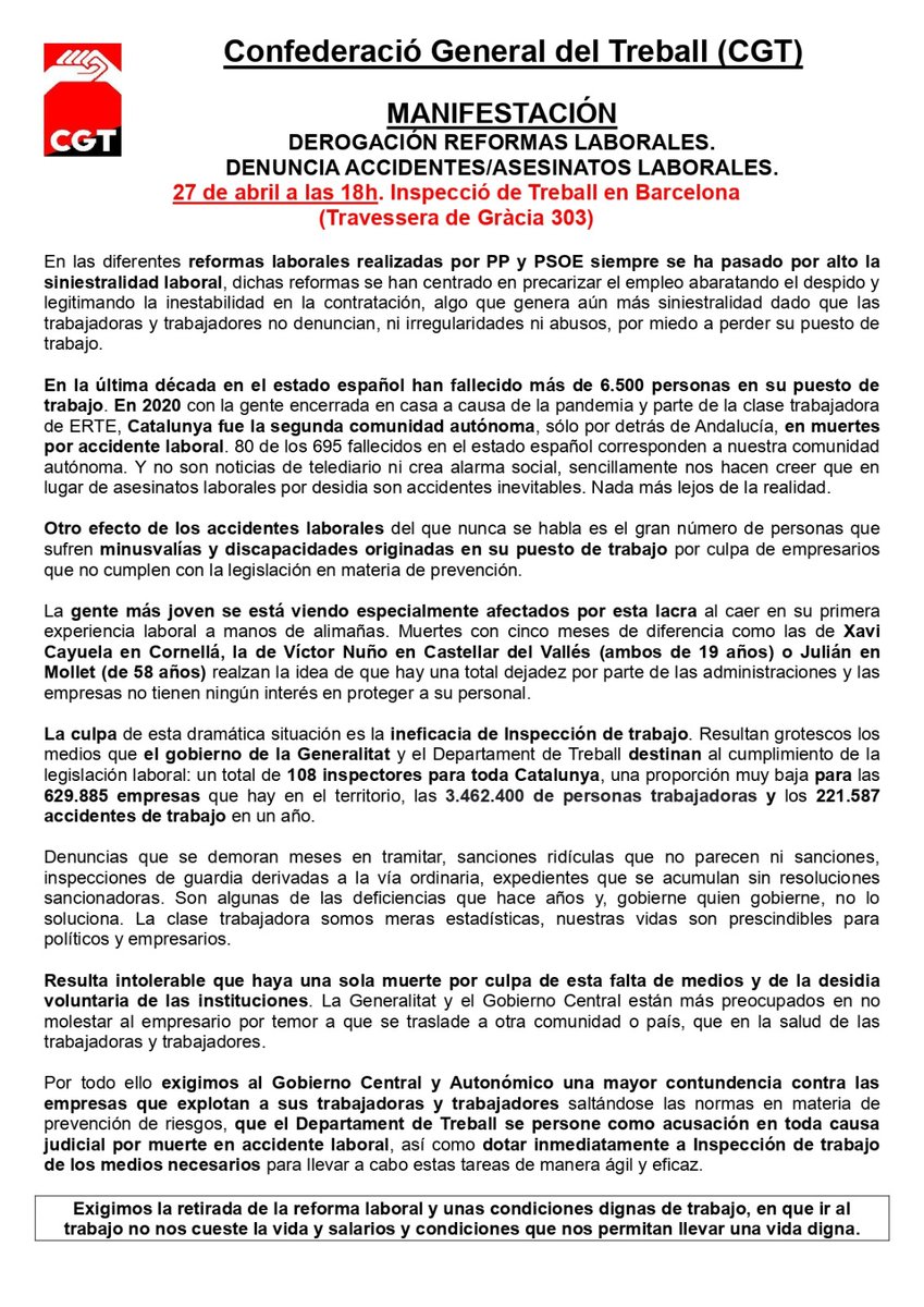 CGT BarcelonⒶ tweet media