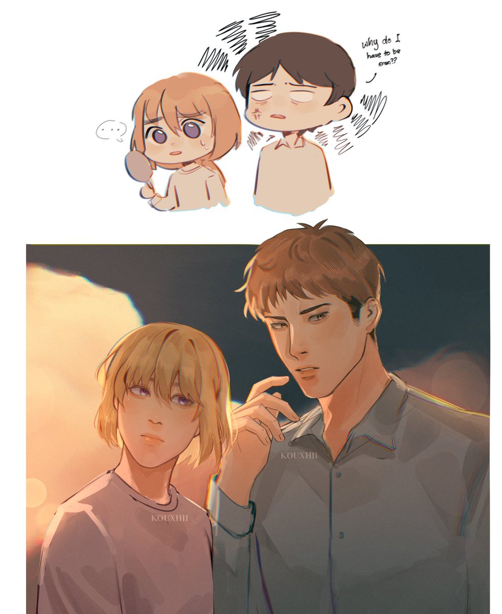 Posting this one here cus the more I look at it the more scribbly it gets,,, armin and Jean,,, jearmin,,,