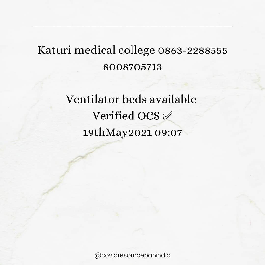 79_hands's tweet photo. Beds availability in GUNTUR
19/05/2021
@SahrudayF @Hanumavihari https://t.co/WkWMNMzhBg