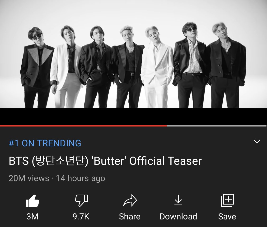 .@BTS_twt Butter MV Teaser is trending at #1 on YouTube in various countries worldwide including the US, South Korea, and Japan! What is it trending at in your country? 🌎 youtu.be/OOMxU9f1FBU