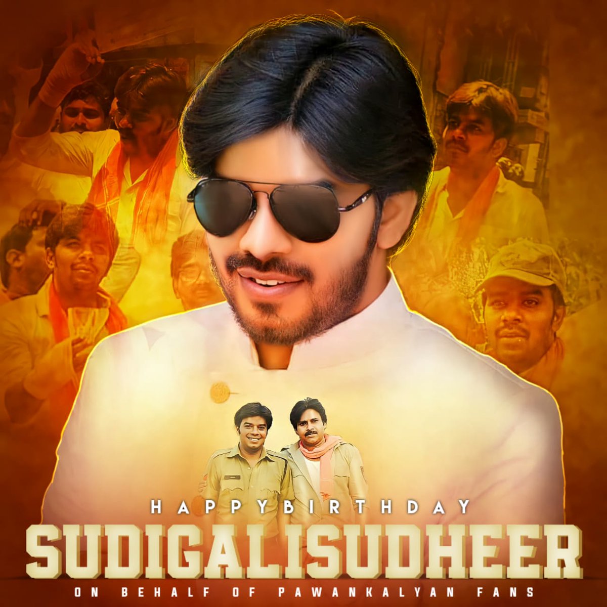PawanismNetwork's tweet photo. Wishing a very happy birthday fan boy Sudheer garu on behalf of all @PawanKalyan fans 🎊🎊

#HBDSudigaliSudheer https://t.co/yOXEttmrnD