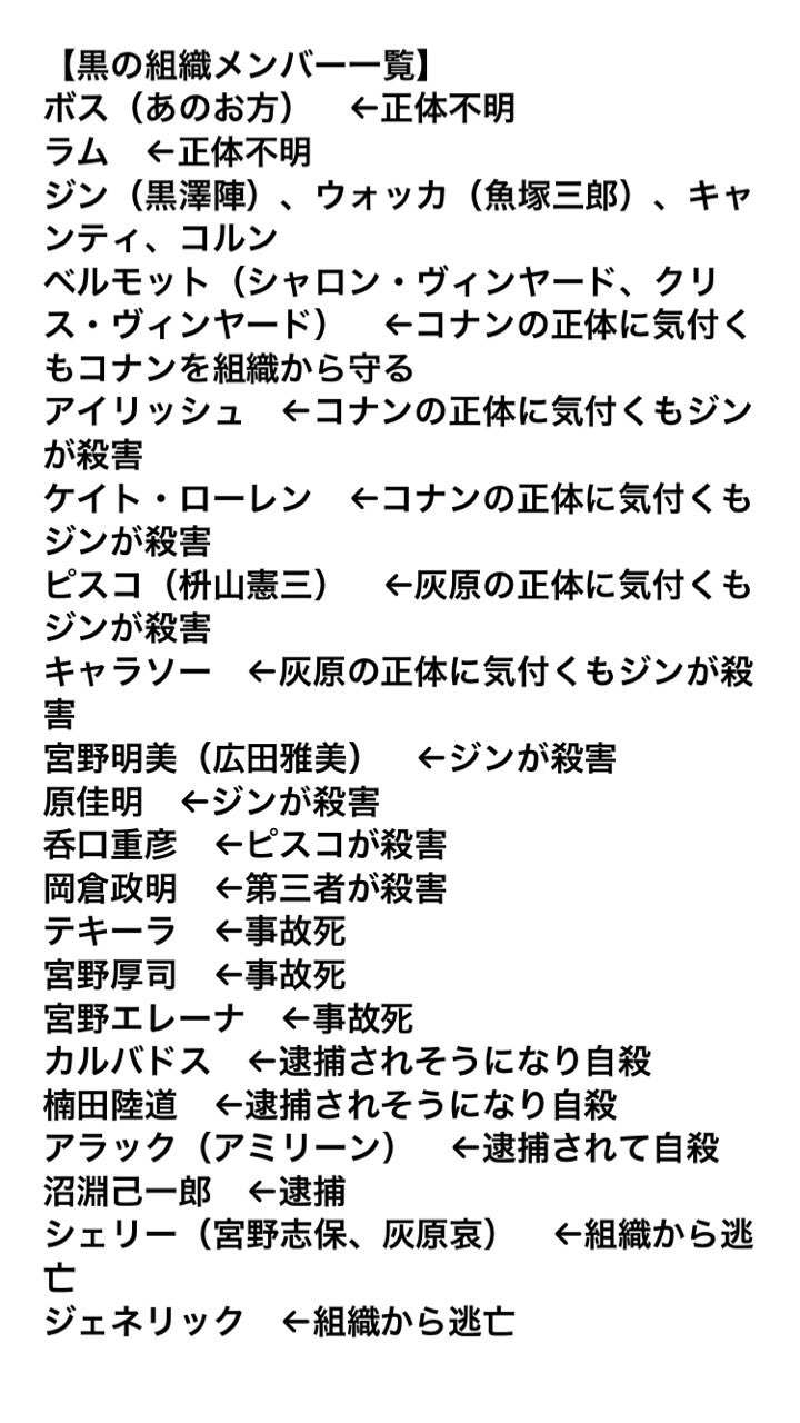 2ch迷スレ集 悲報 コナンの黒の組織 壊滅寸前 10 スパイ養成所定期 121 ジンとかいう有能スパイ T Co Dvqfn4wtg4 Twitter