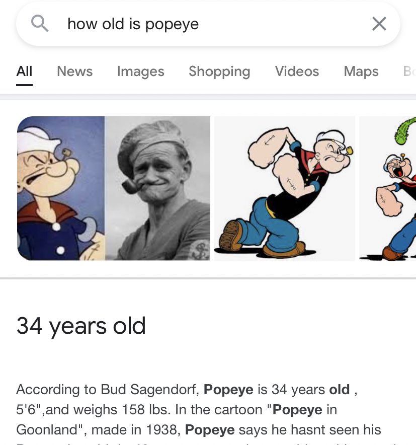 sorry but popeye is 34