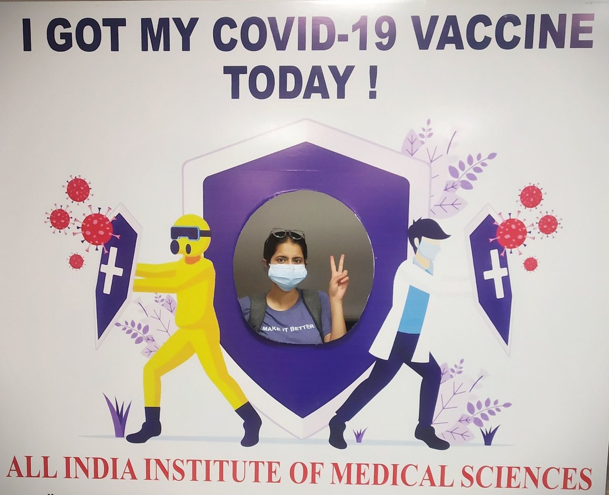 idivyac's tweet photo. Got my first shot of Covid-19 vaccine. 
Stop comparing vaccines there's hardly any difference.
Don't waste time. 
Register yourself, book a slot and get vaccinated ASAP.
#stayindoors 
#vaccinatedwarrior
#GetVaccinated
#LargestVaccinationDrive
#southdelhifightscorona https://t.co/TvkGKipK2o