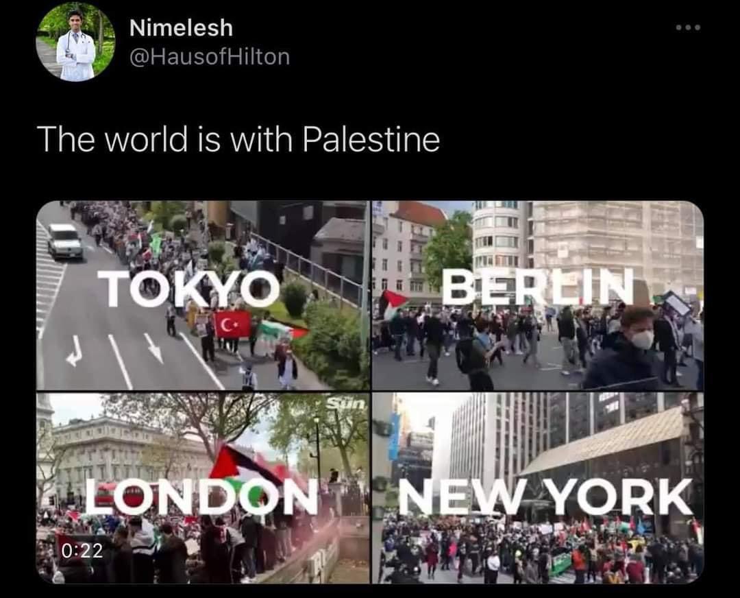 JoyRudyy's tweet photo. Hampir 1 dunia sedang Solidariti untuk rakyat Palestine 🙏🏼🙌🏻

Teruskan kasi Israhell Koyak ! https://t.co/8lyufxkigv