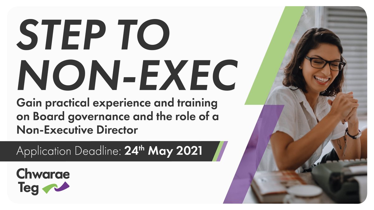 chwaraeteg's tweet photo. Interested in learning about becoming a Non-Executive Director? Do you have a drive to make a real difference to people’s lives and are passionate for new challenges? Interested? Apply for one of our #SteptoNonExec places today 👉 https://t.co/A8x8zP3Uz7 https://t.co/gkMauMsEnr