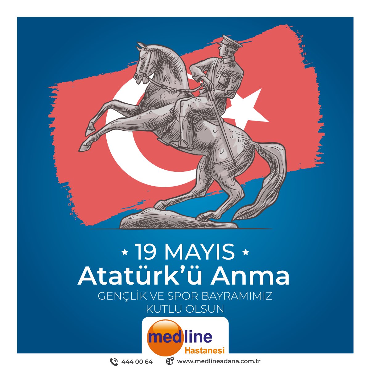 19 Mayıs Atatürk’ü Anma Gençlik ve Spor Bayramımız Kutlu Olsun...
444 00 64
medlineadana.com.tr
#mustafakemalatatürk #kemalatatürk #atatürk #19mayısatatürküanmagençlikvesporbayramı #medlineadana #medlineadanahastanesi