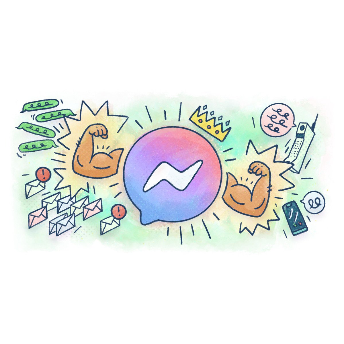 Slickiscool's tweet image. Messenger illustration.