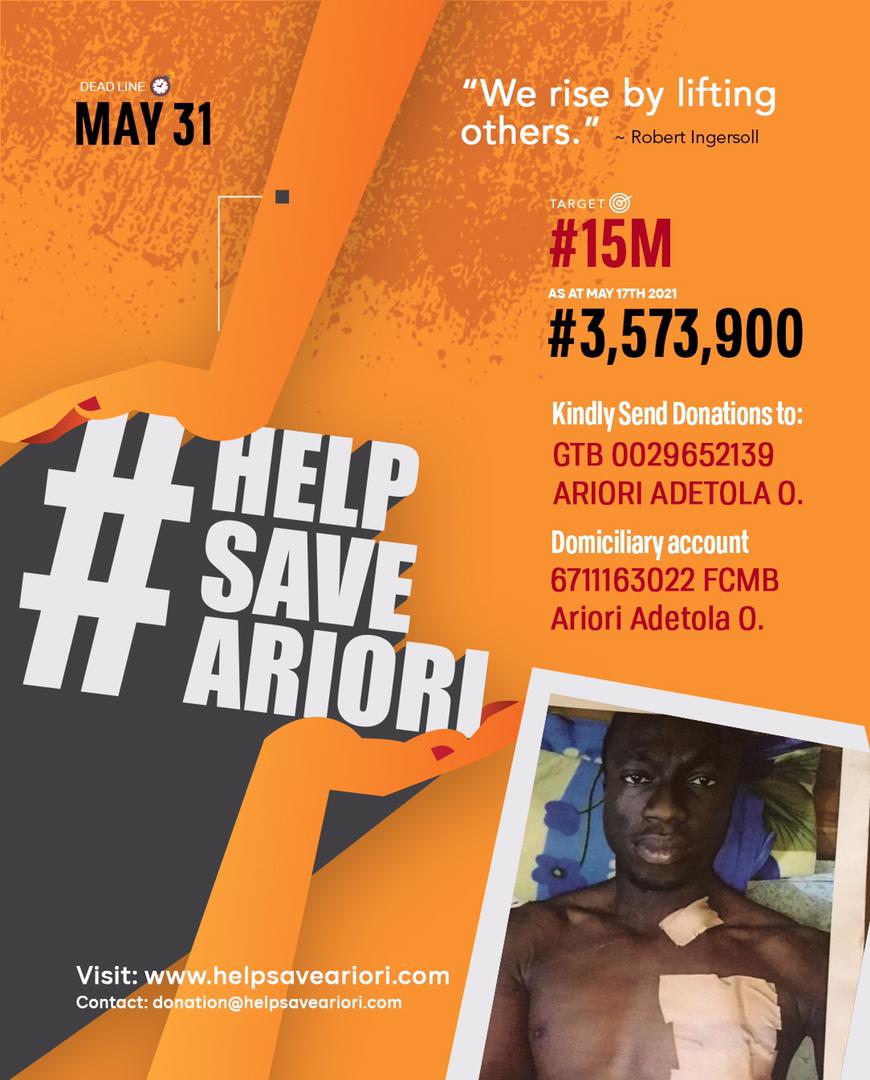 Good Morning Twitter, 
Thank You for the love shown Tola Ariori over the past few days! 
Once again I want to indulge Ur kind heartenedness and benevolence to give what ever impressed on your heart  #helpsaveariori helpsaveariori.com/testimonials/