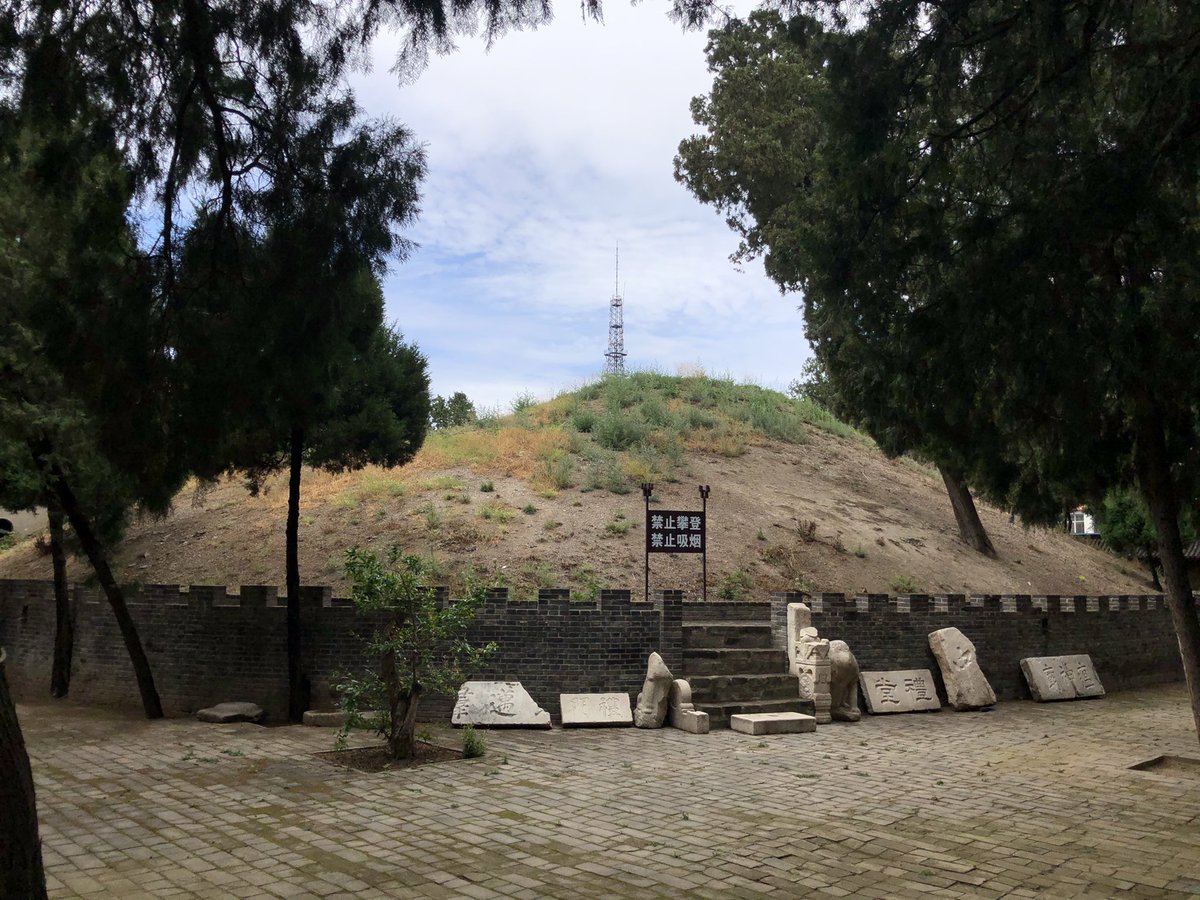AntiokhosE's tweet image. Spotted a ‘Han grave’ on my map. No photos, behind a school in Dingzhou. Worth a look, expectations low.

Behind low slung temple, a tumulus. Beneath, a tunnel. At end: an immaculately preserved, 2000 year old tomb of a noble, writing still gleaming from the bricks. Breathtaking.