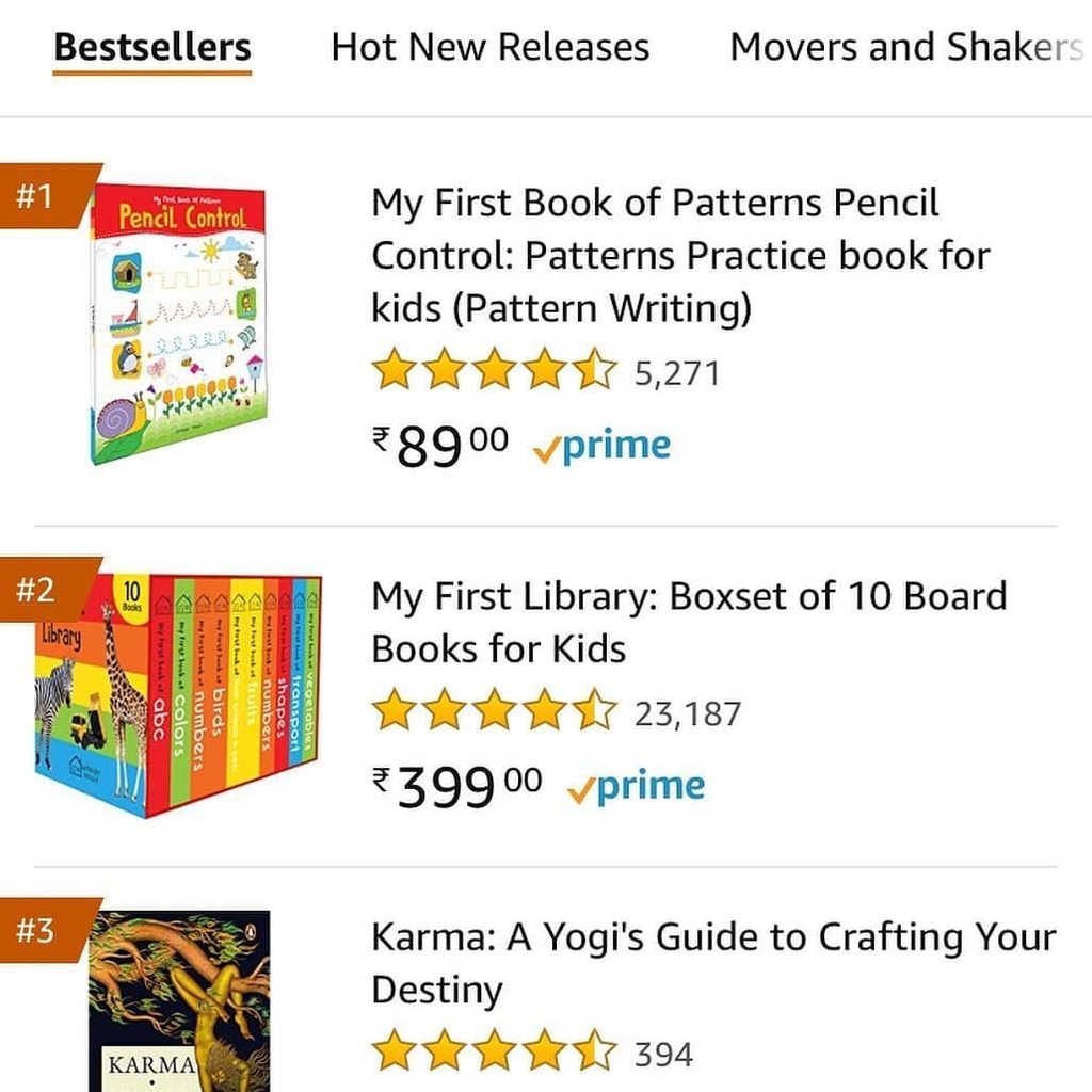 Reposted from @pnarayanpathak @wonderhousebooks titles at top of amazon in number 1 and number 2 position.  #thanks for all your love. 

#Repost #bestsellerslist #kidsbooksph #bookishpostsbookstack #tttpublishing #amazonfindsindia #loveforreading #likelike #followusnow