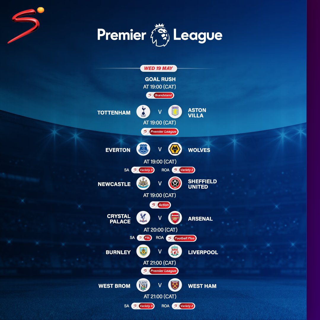 SuperSportTV's tweet photo. After last night's results, Liverpool can leapfrog Leicester into the top four tonight with a win at Burnley. Spurs and West Ham will both look to maintain their fight for sixth spot. https://t.co/xo7WoNJ8k5