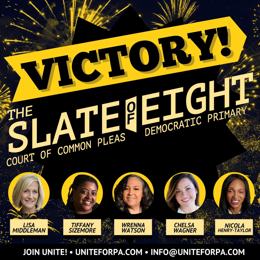 LAST NIGHT PITTSBURGH MADE HISTORY

- Mayor Ed Gainey
- Jehosha Wright and Hilary Wheatley Taylor as Magistrates 
- Breonna's Law and Stopping Solitary -  PASSED
- 5/8 progressive judges on the Court of Common Pleas 

#WHENWEUNITE #WEWIN