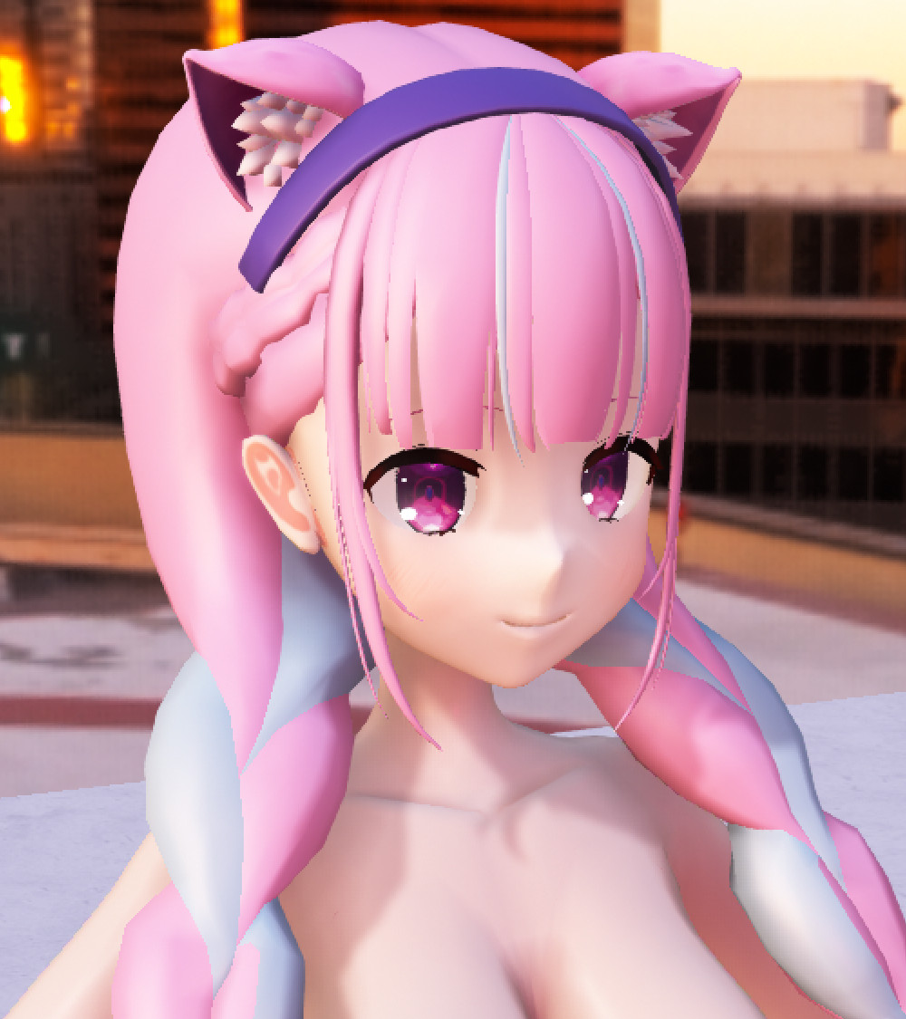 ・前髪部分本モデリング中
なぜあるのかと思ってたチョコレートのようなMatcap
立体的に見る時に結構分かりやすいですね
それとRay-mmdで確認しながらじっくり作業中～
結構顔が可愛いい感じになったんじゃないかなと思います😇 