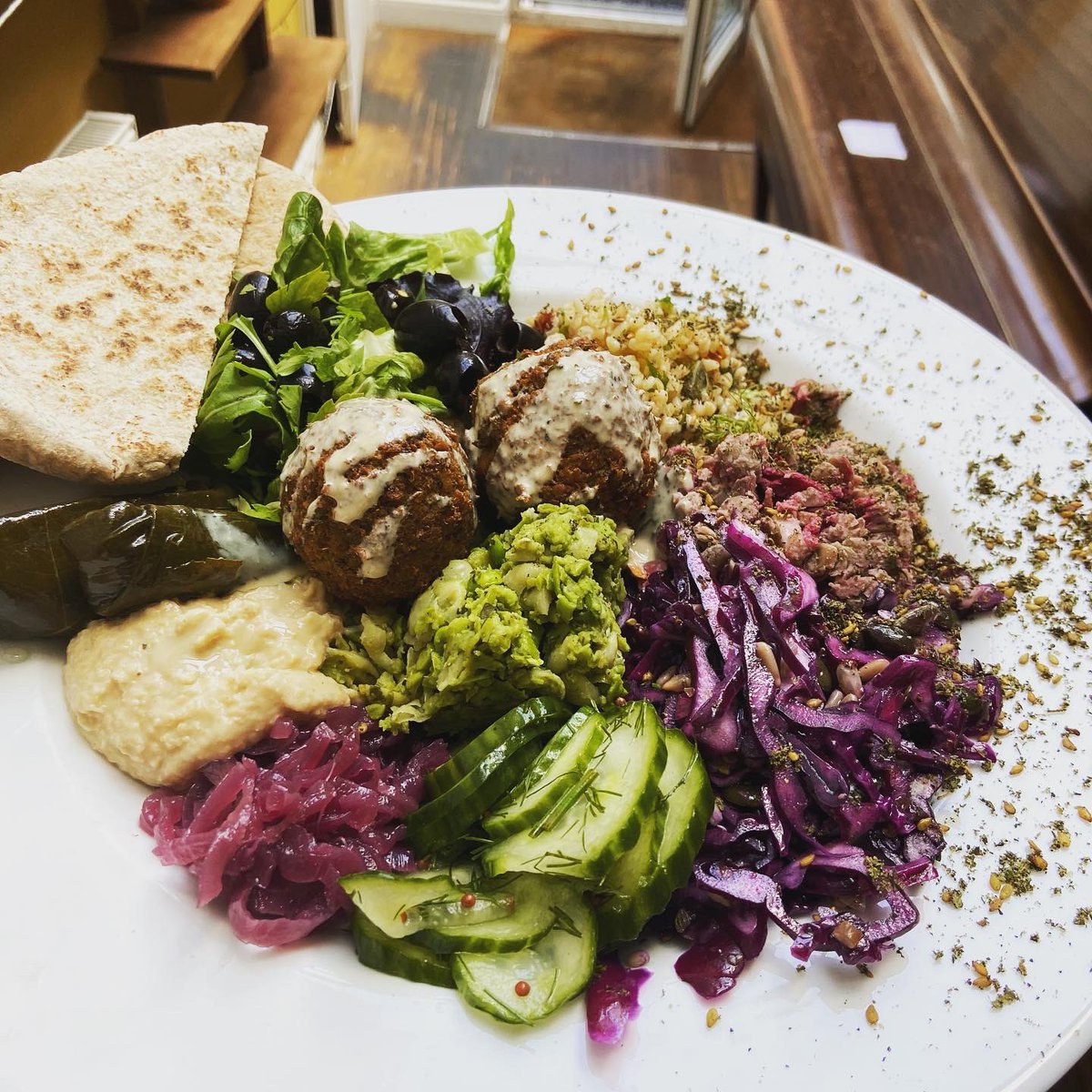 CrocusCafe's tweet photo. 🎉🎉 We’re open!! 🎉🎉
.
We’ve got a new mural by the very talented @dellerbachiara , new beer, new chocolate cookies AND moussaka as our special!
.
Swipe to see today’s Mezze, oh how we’ve missed you!
.
#crocuscafe #lenton #nottinghamtrent #nottsuni #lenton https://t.co/Rgxhh1qi2N