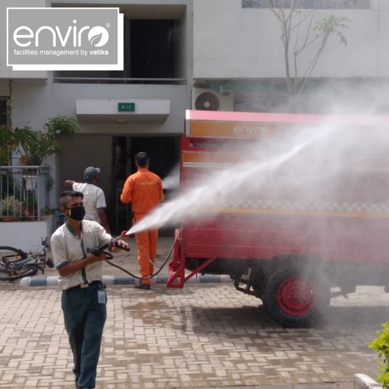 enviro_india's tweet photo. #Sanitization of #Societies underway. The task is undertaken regularly to keep a check on #COVID. 

#CoronaVirus #COVID19 #SanitizationService #Residential #Townships #Enviro #FacilityManagement #FacilityServices #IFMS #FMServices #BuildingManagement #BuildingMaintenance https://t.co/46KkPA6ldi