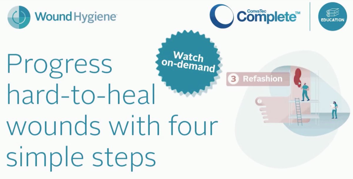ConvaTecWoundUK's tweet photo. Do you have hard-to-heal wounds on your caseload?  

Gillian Mould, Clinical Strategy Manager, ConvaTec discusses progressing hard-to-heal wounds and an easy four step routine to combat tenacious biofilm.  

Watch the session on-demand here: https://t.co/OaIriiZ0be https://t.co/Pw9XqNrYOR