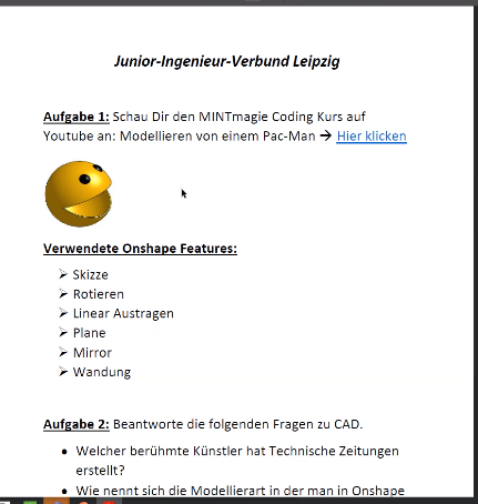 EberlBernhard's tweet photo. We have hosted today a second @Onshape workshop for students from the Junior Engineer Academy. Our colleague Alex has shared some tricks how to successfully design in #Onshape. Afterwards the students took the #EasterCoding course and modelled a Pac-Man themselves.
@BMBF_Bund https://t.co/5ivpyxb3ey