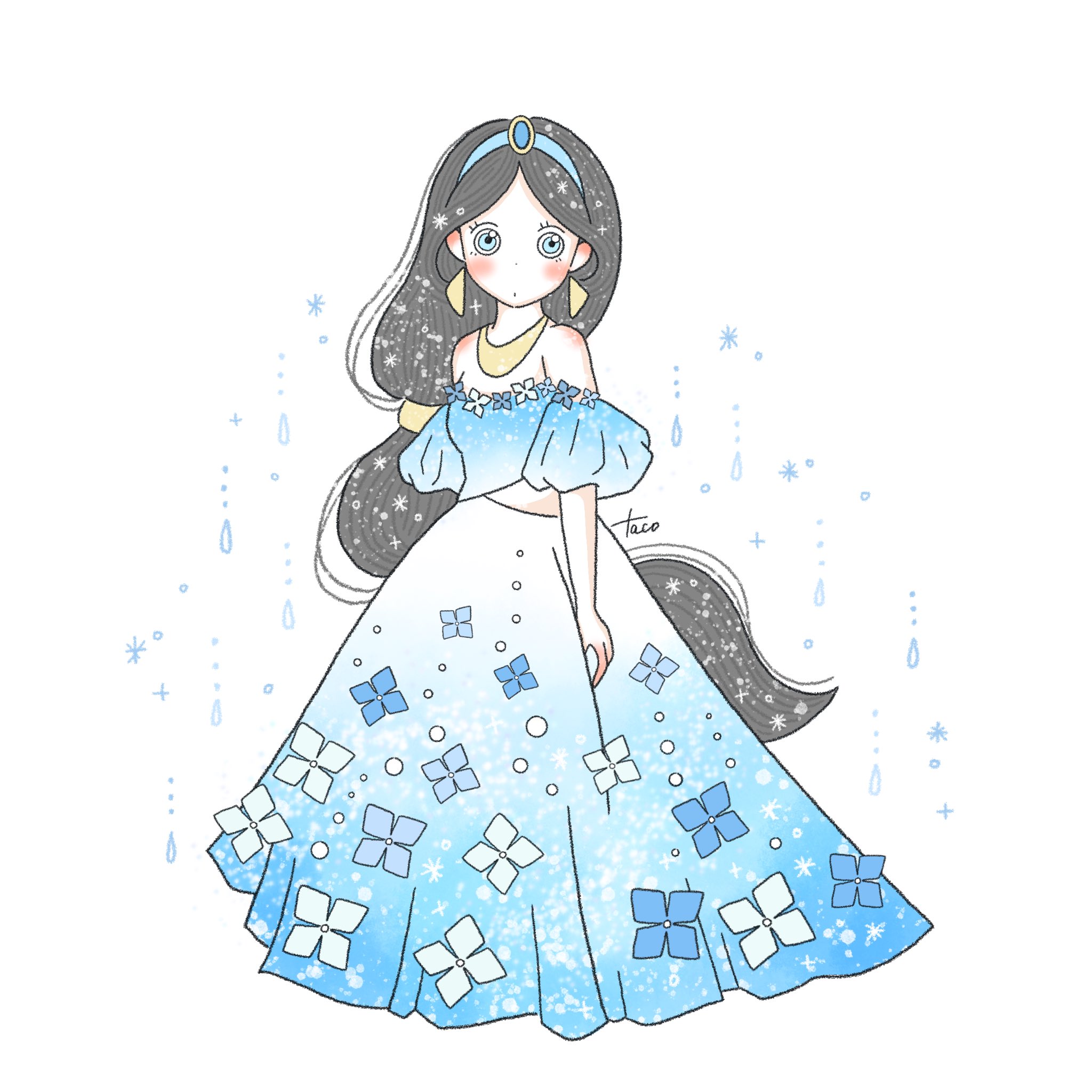 Tacomaru イラスト ジャスミン 紫陽花 梅雨なのでね 絵描きさんとつながりたい イラスト ディズニー アラジン Disneyland T Co U6m8og9qvy Twitter