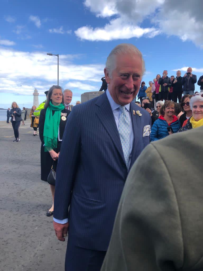 The King just got to meet the future King, Prince Charles. Nice of him to take his time to come and meet me in Donaghadee so I could tell him what he has to do as a King! #RoyalVisitNI
