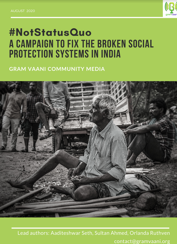 GramVaani's tweet photo. Read our #NotStatusQuo report which draws attention to the need to systematically address issues w/ access to social protection instead of 1 time temporary tweaks. As #COVID19 sharply affects lives & livelihoods again, these recos matter stronger than ever https://t.co/duaHIAy16C https://t.co/9We94FyEdi
