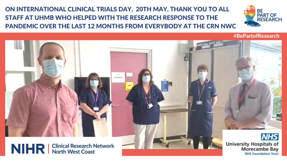 Tomorrow is International Clinical Trials Day and the start of a month long campaign to promote research and thank the amazing participants in clinical trials over the past 14 months. Watch this space for more news...
#BePartofResearch #uhmb