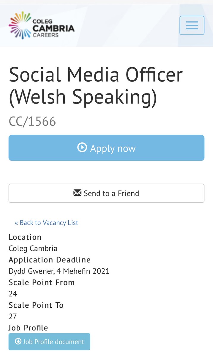 Cangen_Cambria's tweet photo. Chwilio am swydd? 
Cyfleoedd gwych i chi ymuno â'r Tim Marchnata yn @ColegCambriaCym✨

Looking for a job?
Great opportunities for you to join the Marketing Team at @colegcambria✨

⬇️⬇️⬇️

https://t.co/0jT07f9hvf 
https://t.co/rMreThUacR

#SwyddiCymraeg https://t.co/e7bjRUklHH