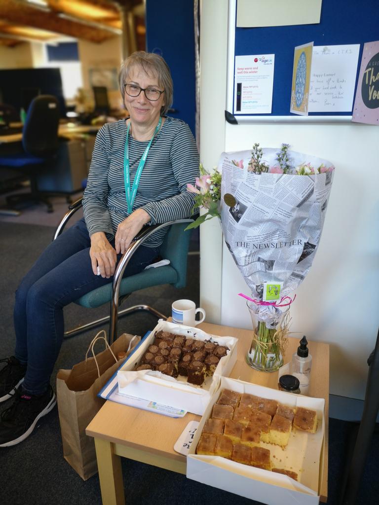 CtrsNorth's tweet photo. Celebrating the departure of our wonderful Bank OT Julie with lots of cake but hoping after so many years with the team she may return... 🤞. @UHMBT @NW_RCOT @theRCOT #cakeout #communitytherapy https://t.co/yOJEaEHrTW