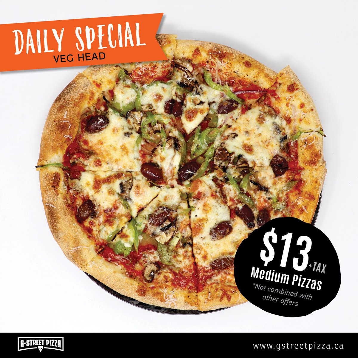 gstreetpizza's tweet photo. Pizza Special of the Day: VEG HEAD
Medium pizzas for 13$ each.
🍕🍕🍕
* Not combined with any other offers *
#foodie #halifaxfood #cravinghalifax #hrm #halifood #supportlocal #halifaxeats #veganoptions #glutenfreeoptions #halal #gstreet #halifax #novascotia https://t.co/yPzL1EsoMx