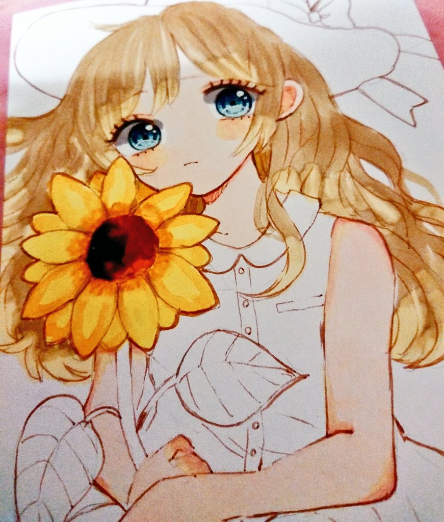 夏はもうすぐそこ ももうさぎ 水彩とコピックのイラスト