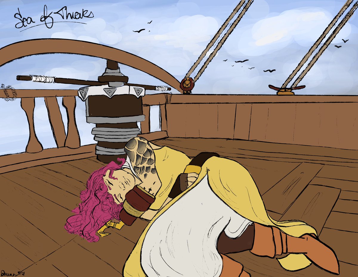 FableQuinn's tweet photo. A lil #wip of my sailor girl.

#sot #SeaOfThieves #fanart #pirate https://t.co/dH018OIk8t