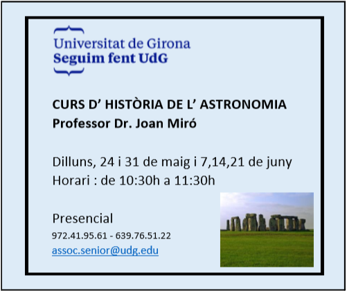 Ets personal jubilat UdG  o familiar, inscriu-te, últimes plaçes 
assoc.senior@udg.edu