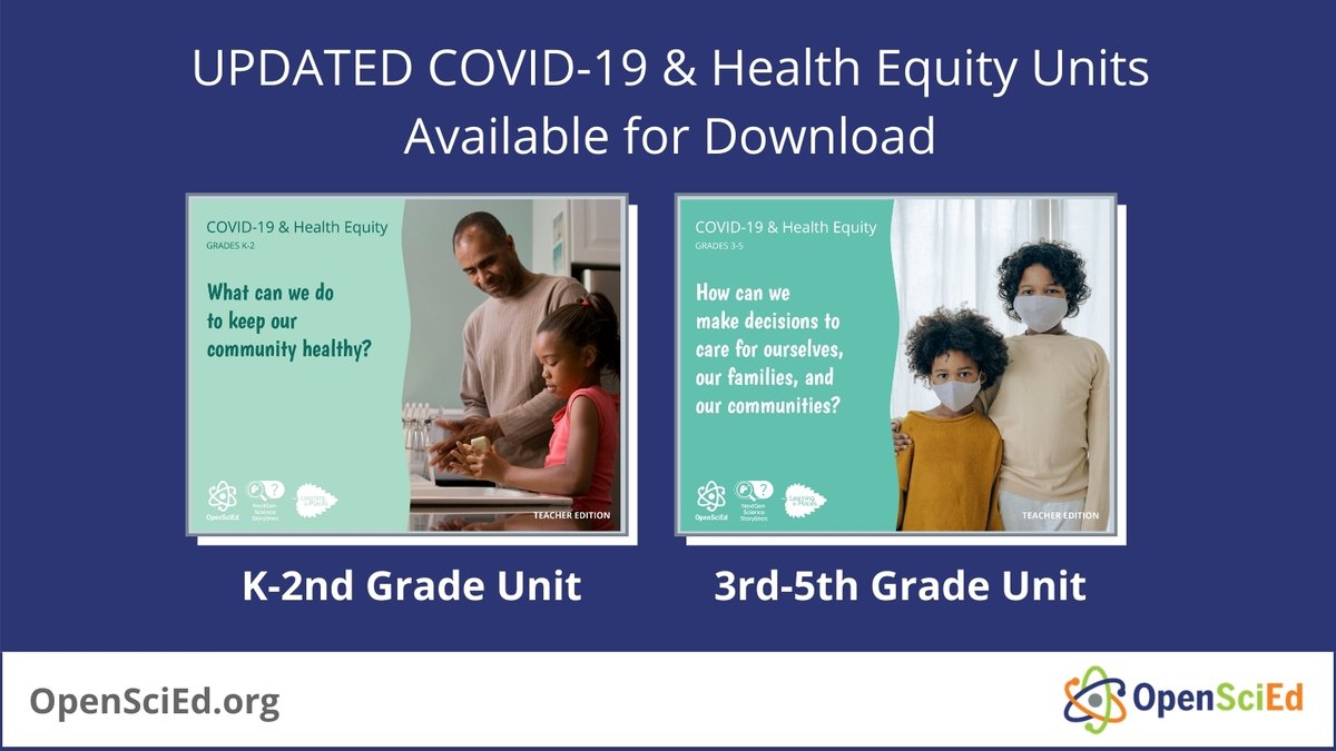 Our K-2 and 3-5 COVID-19 &amp; Health Equity Units received powerful feedback from teachers across the country and we’ve implemented those suggested upgrades. 

You can download and use the revised units today! bit.ly/3saNYF5