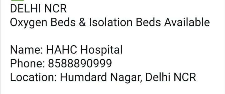 coverif_in's tweet photo. #DelhiNCR , #oxygenbeds, #isolationbeds available
Contact 8588890999
Verified on 19/5/21 https://t.co/3RZRKtCKIo