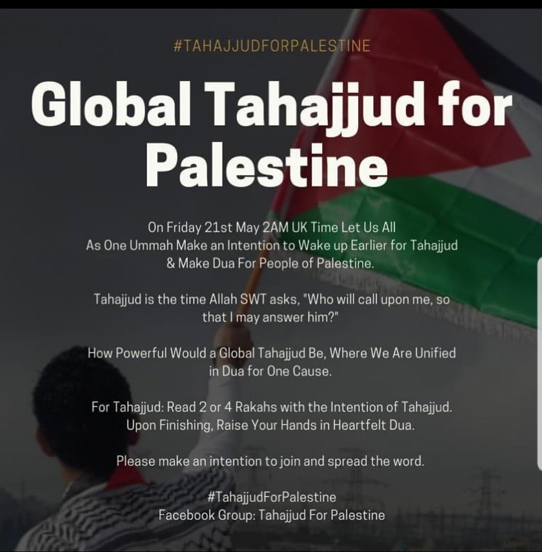 champagne_lassi's tweet photo. Let's do this, Allah is Great, let's not just talk but also do what we can do, let's all plead to Allah together for Palestine!
#PakistanstandswithPalestine  #SavePalestin  #PalestineUnderAttack  #UmmahHaveToAnswerAllah #PalestiniansLivesMatter 
#TahajjudForPalestine https://t.co/FxvU17oYyL